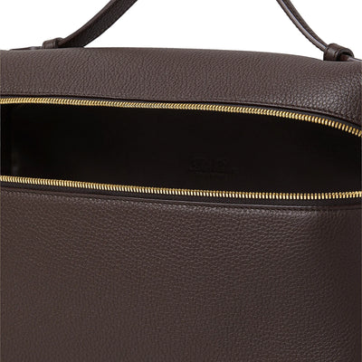 Loro Piana Extra Pocket L19 Dark Chocolate Sun Gold Shoulder Bag