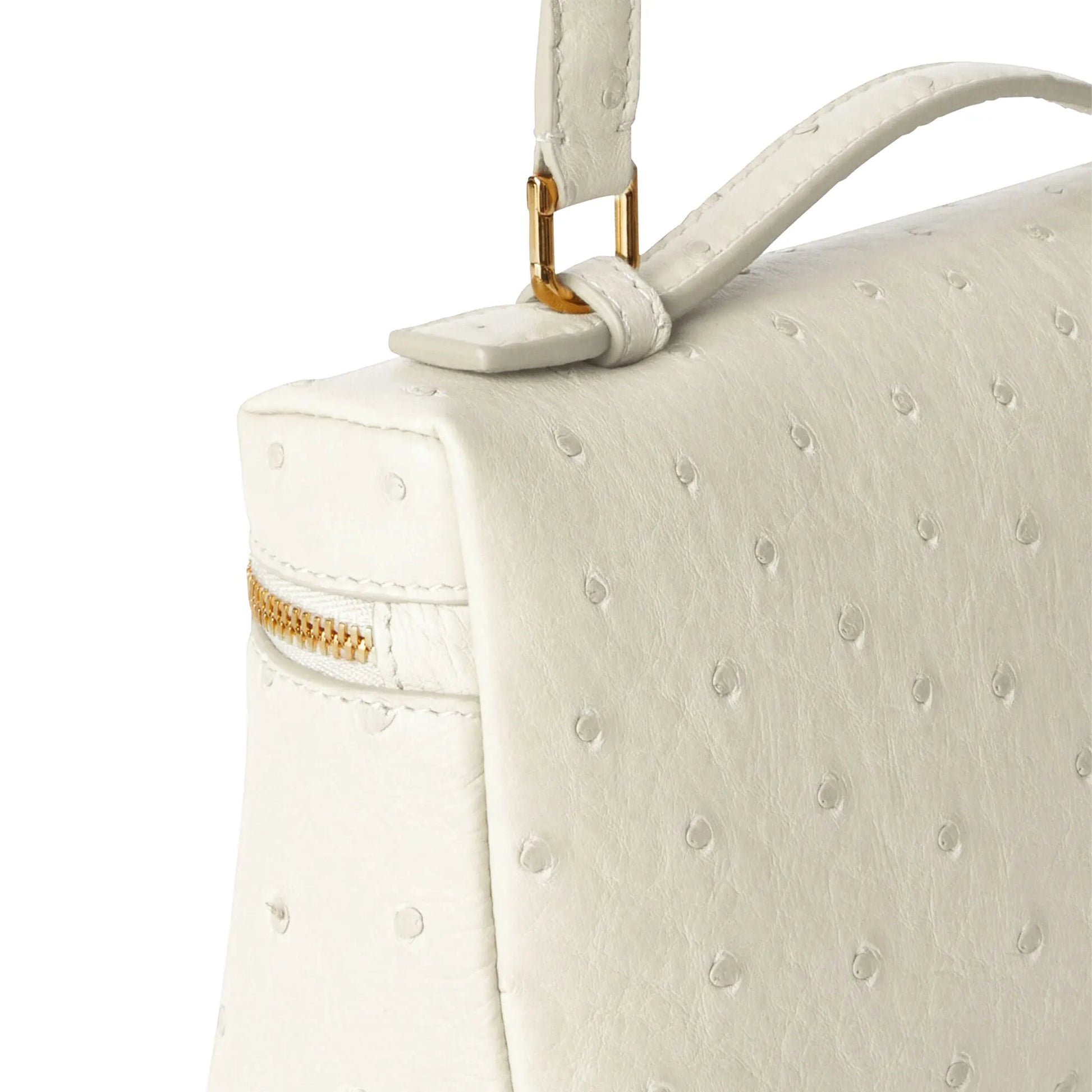 Loro Piana Extra Pocket L19 Ostrich Leather Whisper White Sun Gold Shoulder Bag