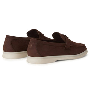Loro Piana Summer Charms Walk Suede Chocolate Loafers