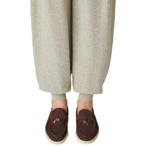 Loro Piana Summer Charms Walk Suede Chocolate Loafers