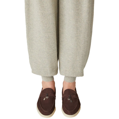 Loro Piana Summer Charms Walk Suede Chocolate Loafers