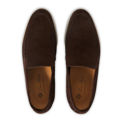 Loro Piana Summer Walk Suede Chocolate Loafers