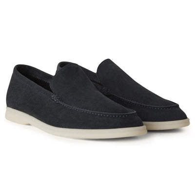 Loro Piana Summer Walk Suede Classic Blue Loafers