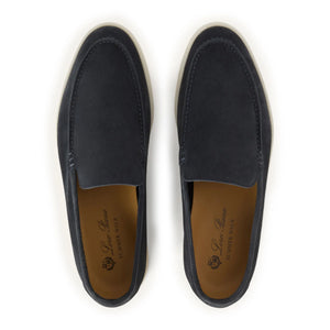 Loro Piana Summer Walk Suede Classic Blue Loafers
