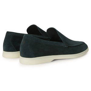Loro Piana Summer Walk Suede Dark Green Loafers