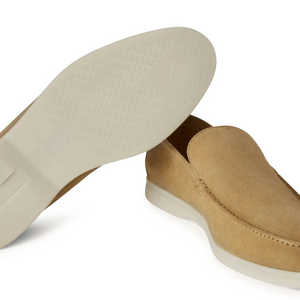 Loro Piana Summer Walk Suede Light Wood Smoke Loafers