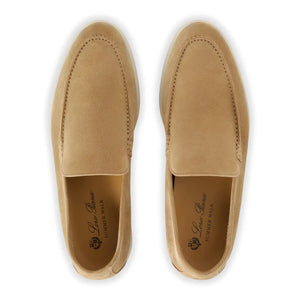 Loro Piana Summer Walk Suede Light Wood Smoke Loafers