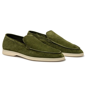 Loro Piana Harrods Exclusive Summer Walk Suede Verde Loafers
