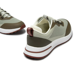 Loro Piana Week End Walk Frost Dark Green Linen Mesh Sneaker