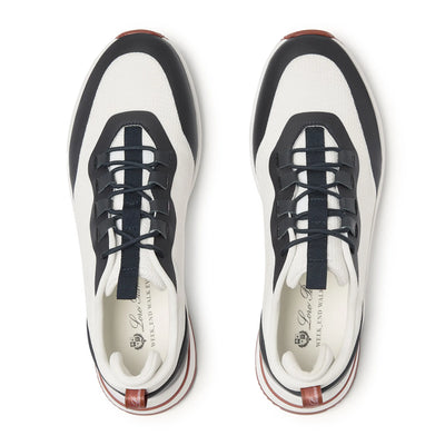 Loro Piana Week End Walk Frost White Sea Linen Mesh Sneaker