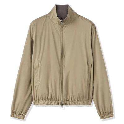 Loro Piana Windmate Storm System Tobacco Ermine Brown Bomber Jacket
