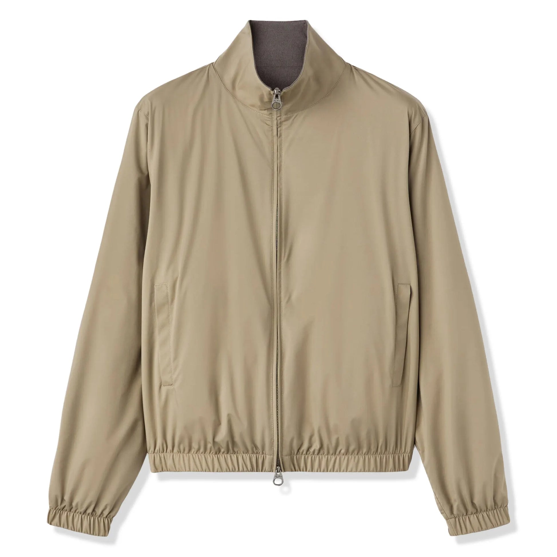 Loro Piana Windmate Storm System Tobacco Ermine Brown Bomber Jacket