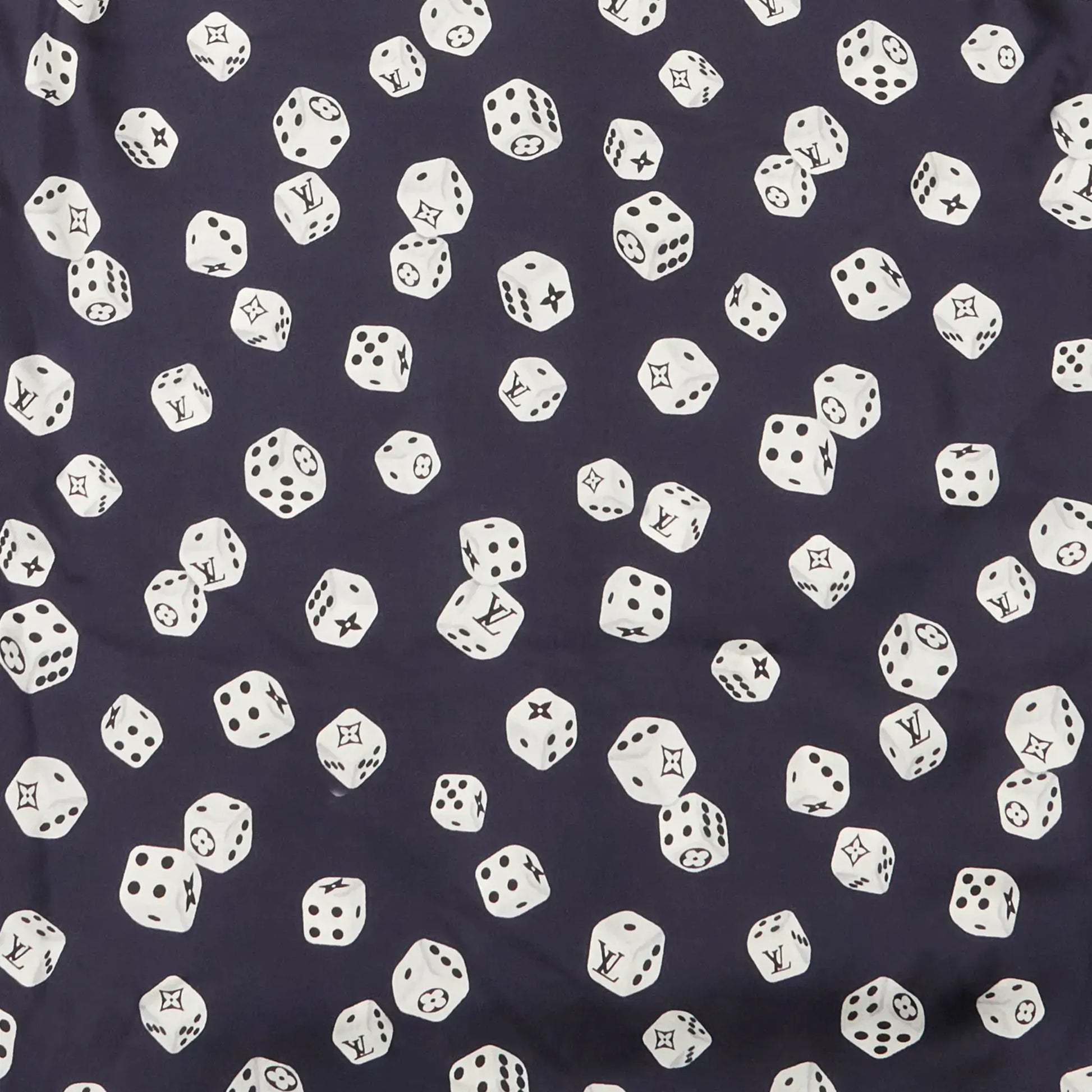 Louis Vuitton Dice Print Navy Silk Shirt