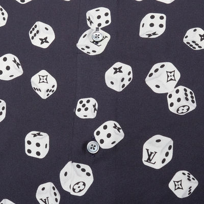 Louis Vuitton Dice Print Navy Silk Shirt