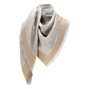 Louis Vuitton Monogram Shine Greige Shawl