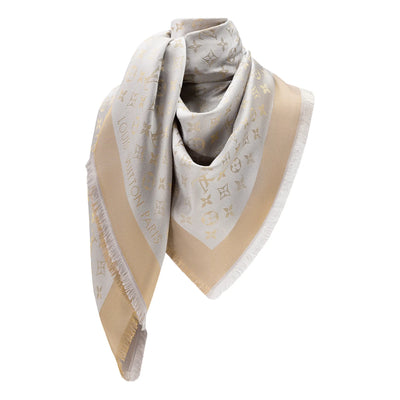 Louis Vuitton Monogram Shine Greige Shawl