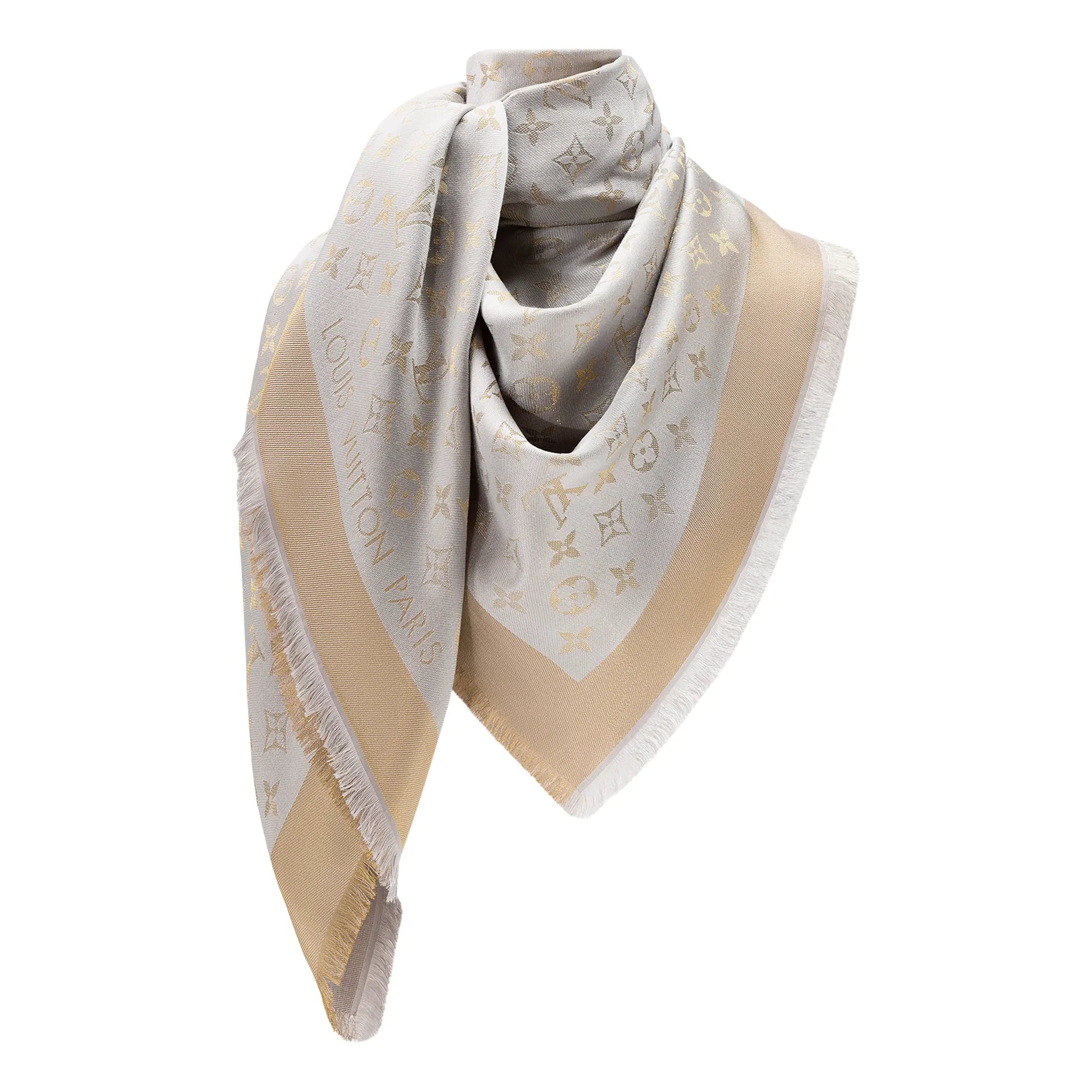 Louis Vuitton Monogram Shine Greige Shawl