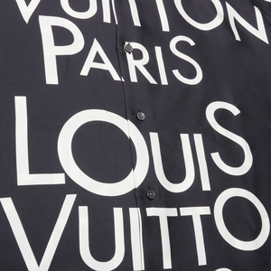 Louis Vuitton Typography Silk Navy White Shirt