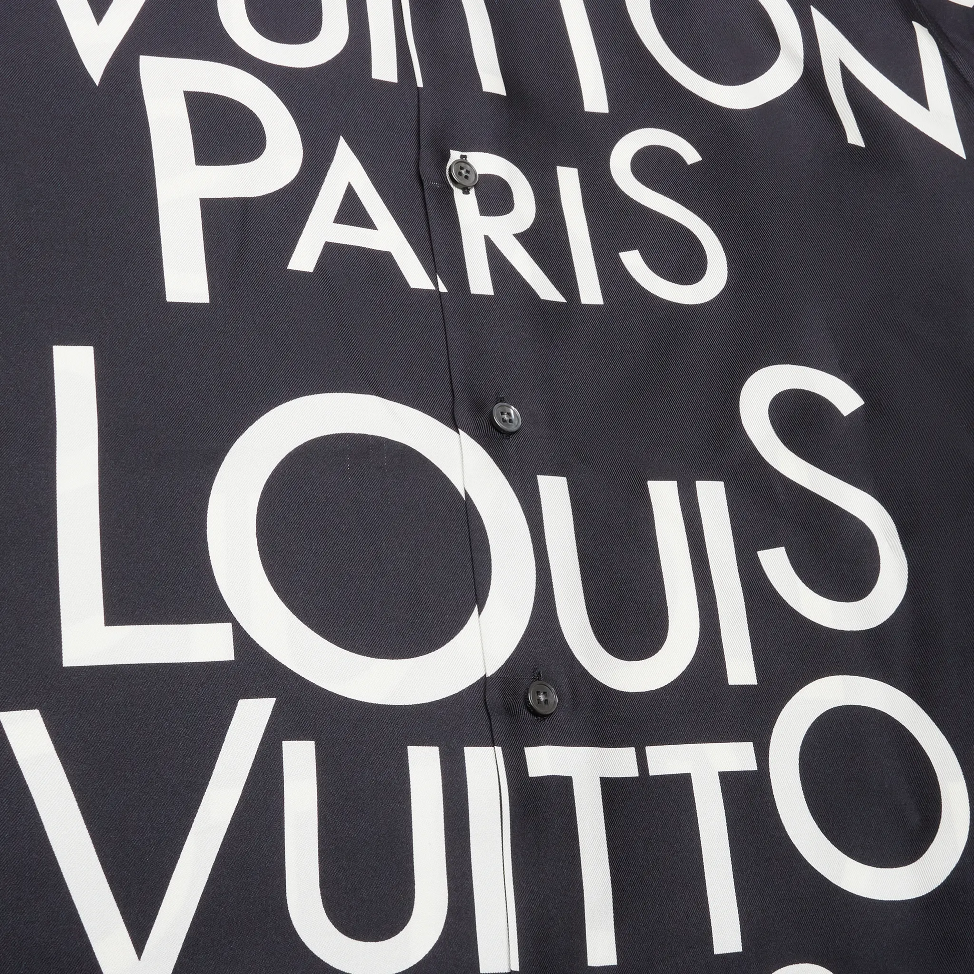 Louis Vuitton Typography Silk Navy White Shirt
