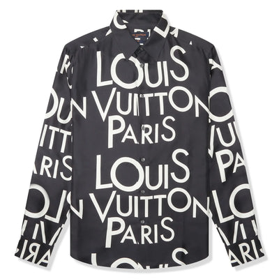 Louis Vuitton Typography Silk Navy White Shirt