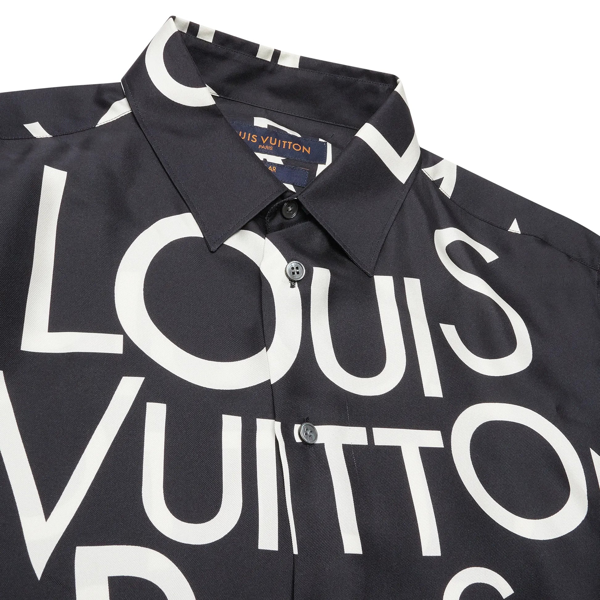Louis Vuitton Typography Silk Navy White Shirt