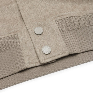 Louis Vuitton Wool Leather Beige Bomber Jacket
