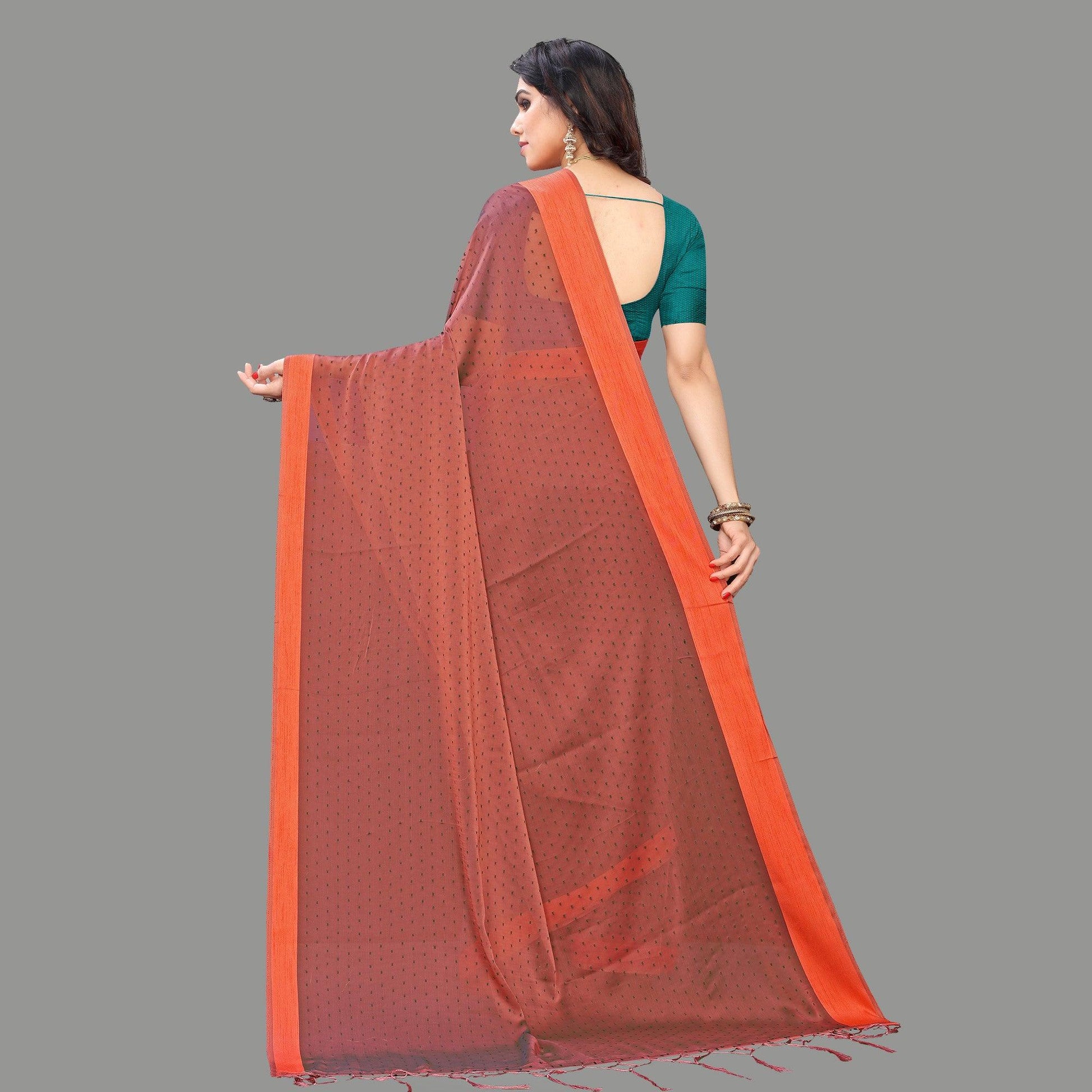 Lovely Brown Colored Party Wear Printed Poly Georgette Saree With Tassels