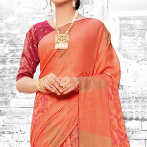 Lovely Gazari Coloured Partywear Printed Brasso Saree