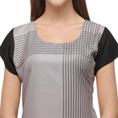 Lovely Grey Coloured Digital Printed Casual Wear Kurti