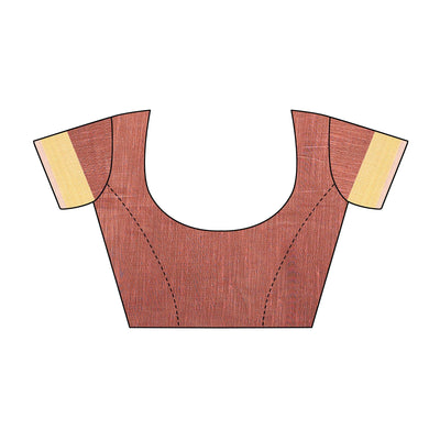 Lovely Mauve Festive Wear Floral Printed Semi Linen Jari Border Printed Saree