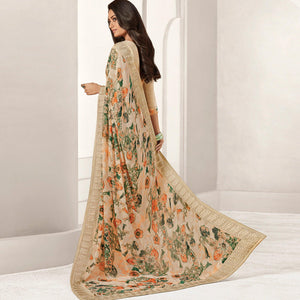 Lovely Multicolored Casual Printed Georgette Saree