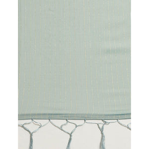 Lovely Sky Blue Colored Casual Wear Printed Poly Georgette Saree
