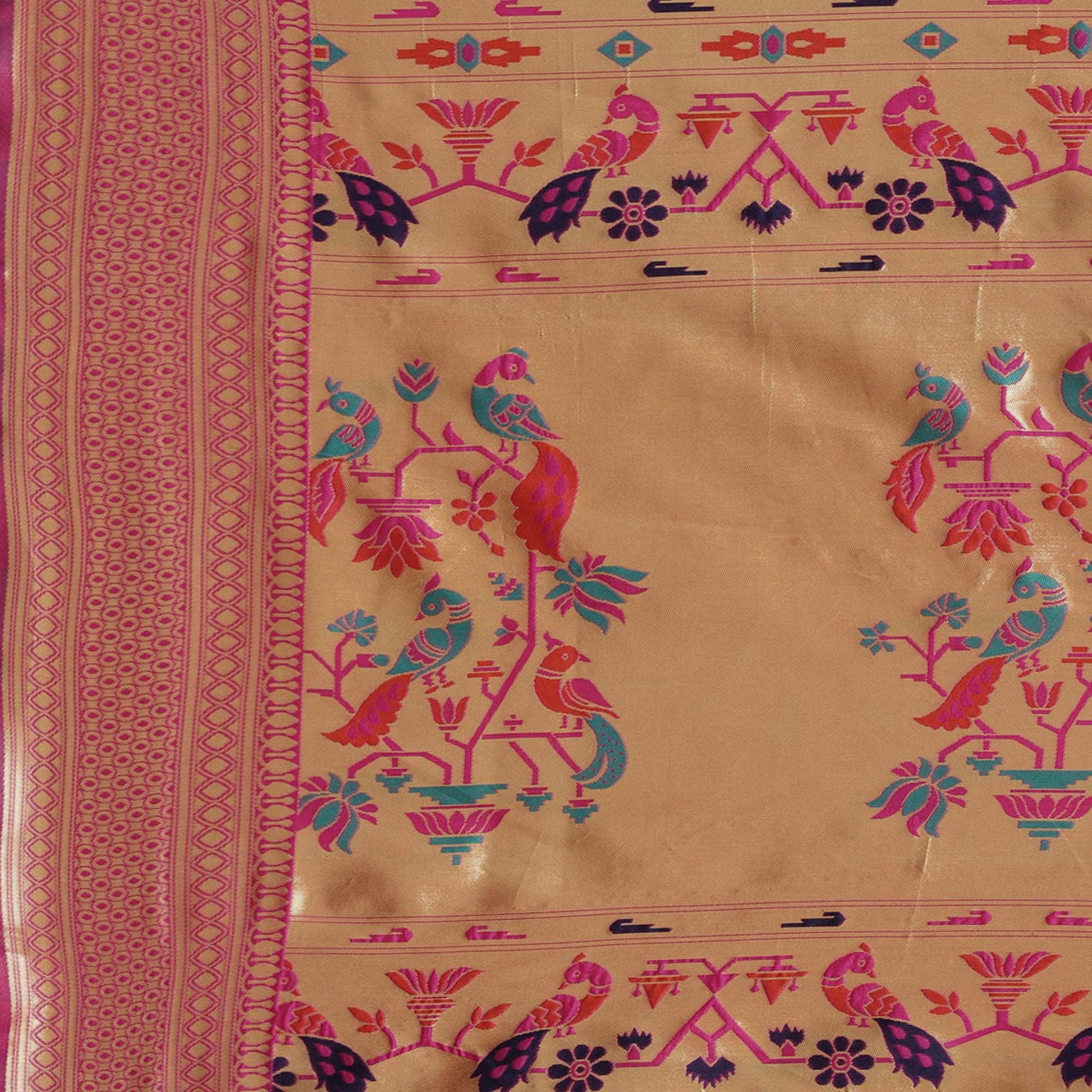 Lovely Sky Blue Colored Festive Wear Woven Silk Blend Saree