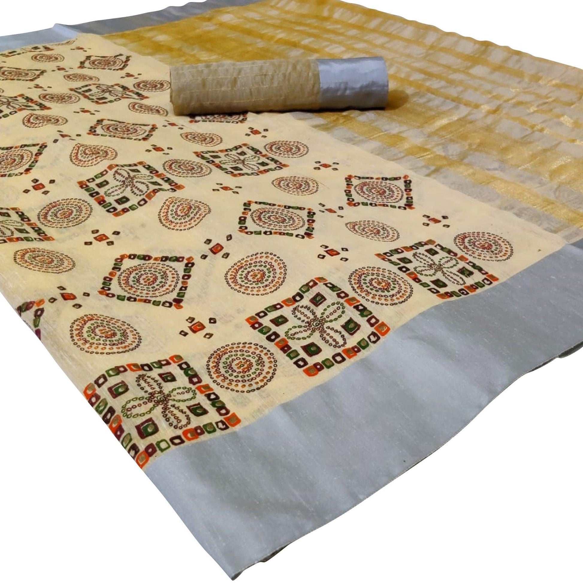 Lovely Yellow Colored Festive Wear Woven Silk Saree