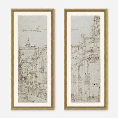 Canaletto Drawing Prints (Set of 2)