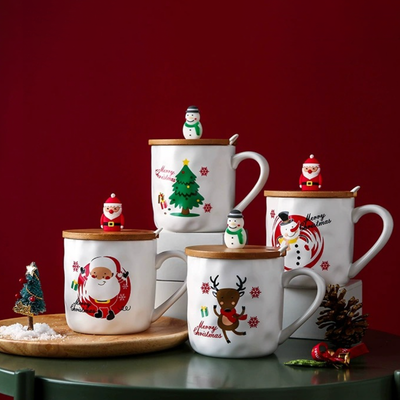 Christmas Cup With Wooden Lid
