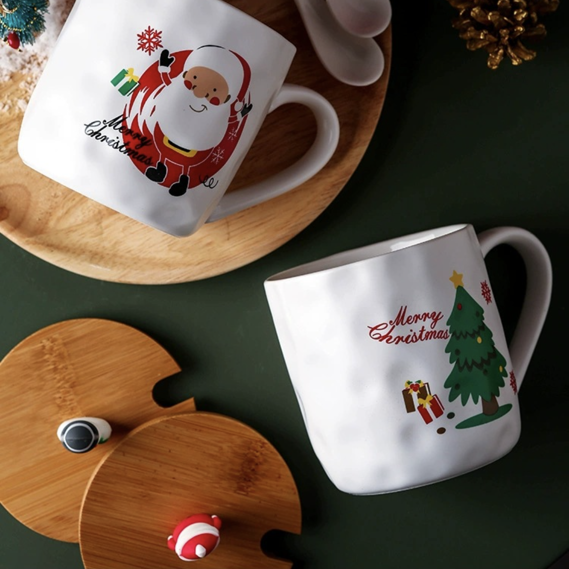 Christmas Cup With Wooden Lid