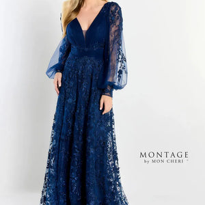 Montage M2201 A Line Gown Long Allover Lace Formal Dress
