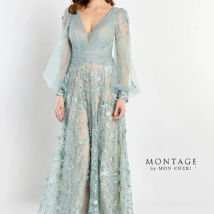 Montage M2201 A Line Gown Long Allover Lace Formal Dress