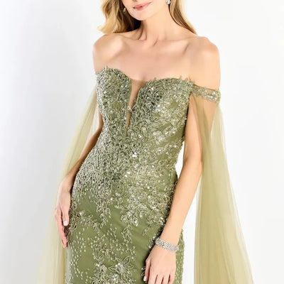 Montage M2204 Beaded A Line Gown Long Evening Formal Dress