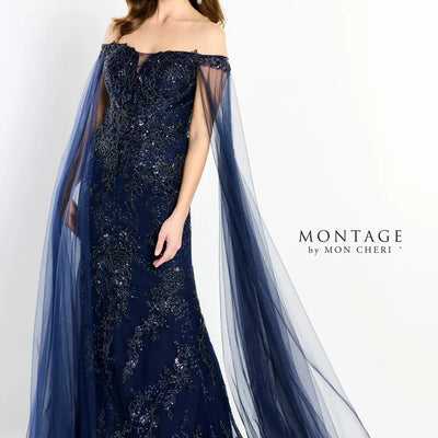 Montage M2204 Beaded A Line Gown Long Evening Formal Dress