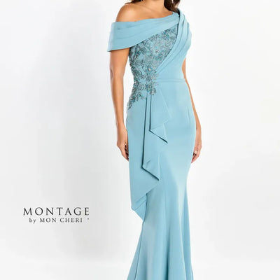 Montage M2208 Long A Line Ruffle Chic Formal Dress