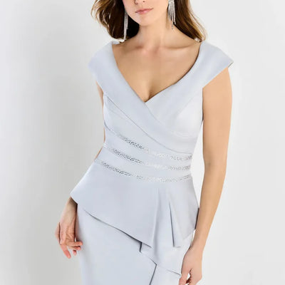 Montage M2209 Long Fit Peplum Formal Evening Dress