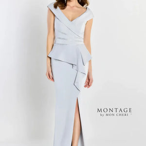 Montage M2209 Long Fit Peplum Formal Evening Dress