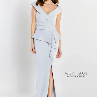Montage M2209 Long Fit Peplum Formal Evening Dress
