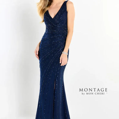 Montage M2211 Sequin Long Matte Formal Dress