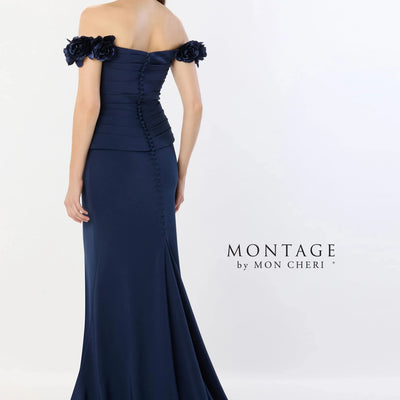 Montage M2242 Pleated Long Formal Mermaid Evening Dress