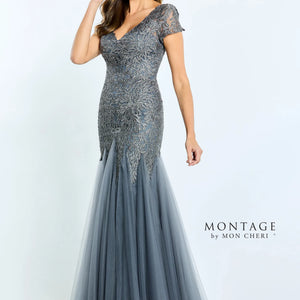 Montage M501 Long Evening Gown Beaded Formal Dress