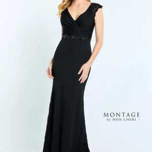 Montage M504 Long Mermaid Fit Formal Pleated Evening Dress