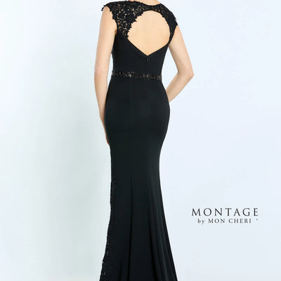 Montage M504 Long Mermaid Fit Formal Pleated Evening Dress